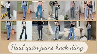 [ Shopee Haul ] #53 Tổng hợp quần jeans hack dáng cho nữ|Haul long jeans