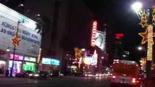 Hollywood Boulevard at night