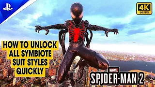 How to unlock all new Symbiote Suit Styles quickly - Spider-Man 2 PS5