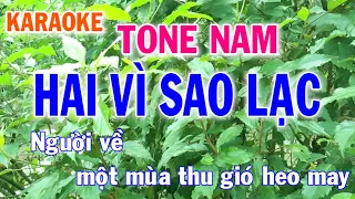 Karaoke Hai Vì Sao Lạc Tone Nam Nhạc Sống - Phối Mới Dễ Hát - Nhật Nguyễn