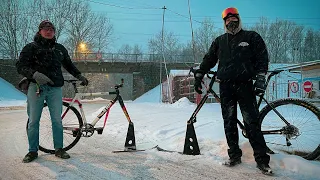 По городу на вело-лыжах Вилли на фиксе) Стант на велолыже