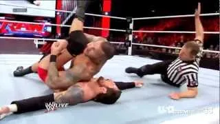 Randy Orton RKO on Wade Barrett - Raw - February 4, 2013