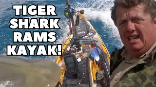 Tiger shark rams kayak (JAWS remix)