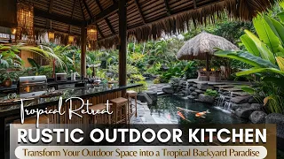 Transform Your Yard into Ultimate Outdoor Rustic Kitchen in a Tropical Backyard Oasis