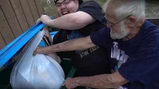 THE GARBAGE FIGHT WITH ANGRY GRANDPA!