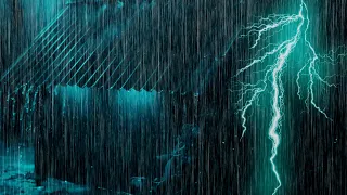 STOP OVERTHINKING & Sleep Instantly with Heavy Rain on Metal Tin Roof Mighty Thunder Sounds at Night