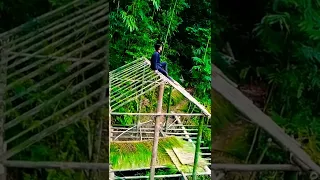 How to build a bamboo house?  New life | Primitive technology | Bushcraft shelter