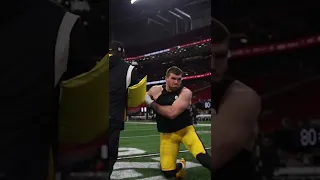 T.J. Watt warms up for the Steelers game against the Falcons #nfl #steelers #pregame