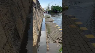 Flooding after a bad rain and what it normally looks like!