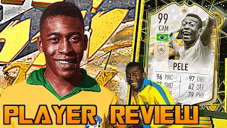 FIFA 22 99 ICON MOMENTS PELE PLAYER REVIEW! THE ONLY 99 CARD IN FIFA 22! 😱 FIFA 22 ULTIMATE TEAM