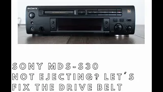 Sony MDS-S30 MiniDisc Deck Belt Repair - won't eject or take in discs? Might be an easy fix!