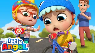 Learn To Ride A Bike | Playing Safely | Little Angel Kids Songs