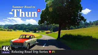 Relaxing Road Trip Series in Switzerland 🇨🇭 Ep#1 - Panoramic Drive From Fribourg to Thun in Bern