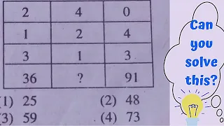2 4 0 1 2 4 3 1 3 36 ? 91 || 1)25 2)48 3)59 4)73 Can you solve this? I.Tax &C.E. Exam!