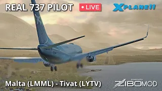 Real 737 Pilot LIVE | ZIBO MOD 737 | The Challenging Tivat approach! | X-Plane 11