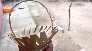 Amazing Diy Basket From Cardboard /Perfect From Wedding Giveaway/Cardboard Craft Ideas।