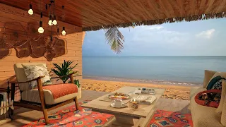 Tropical Morning on Cozy Terrace of Bungalow Ambience | Relaxing Ocean Waves Sounds for Meditation