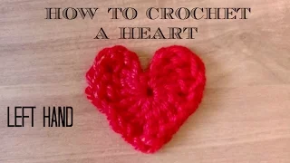 How to Crochet a small heart        Left handed