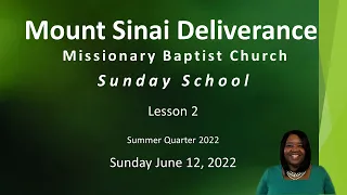 Sunday School Overview - Sunday June 12, 2022 (UGP)