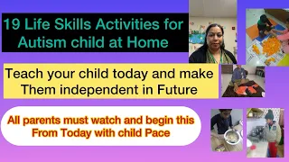 19 Life skills Activities for Autism child at Home start Today #autism #adhdkids #asd #autisticchild