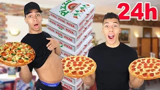 NUR PIZZA ESSEN FÜR 24 STUNDEN CHALLENGE !!! | Kelvin und Marvin