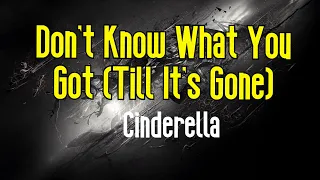 Don't Know What You Got (Till It's Gone ) | Cinderella