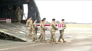 Remains of US troops killed in Jordan arrive home