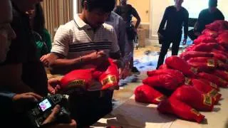 Pacquiao Signing Gloves