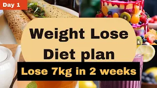 New Year Weight Loss Diet Plan in 2024 | Lose 7 Kgs In 2 Weeks | Veg Diet Plan