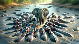 When 100 Hippos Messed With The Wrong Elephant