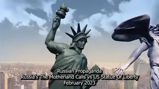 Russia Invades Ukraine - Stalingrad's The Motherland Calls As The Angel Michael vs Statue Of Liberty