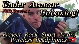 Under Armour,Box opening ! Project Rock train,wireless headphones. Part one