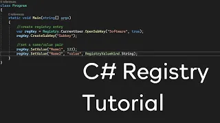 C# - Windows Registry Tutorial