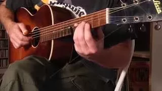OPEN D SLIDE BLUES on a 1944 Levin Parlor Guitar