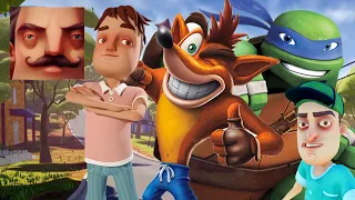 Hello Neighbor - New Secret Neighbor TMNT Leo Crash Bandicoot Baldi History Gameplay