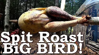 Primitive Fire Cooked WILD BIRD on a Stick (Start-to-Finish)! ASMR (Silent)