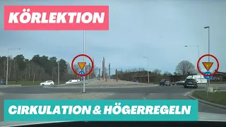 Körlektion - Cirkulationsplats, huvudled & högerregeln!