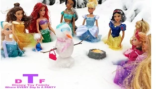 ****Real Snow Storm Frozen Elsa & Anna PARTY With Disney Princesses ****