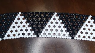 black and white triangle pattern beaded belt tutorial | begginer bead tutorial| zulu beads