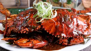 Super Easy Famous Singapore Black Pepper Crab Recipe 黑胡椒螃蟹 Singapore Seafood / Food Recipe