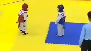 kids funny fight Taekwondo