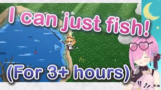 Luna gets hooked on fishing in Holo House for over 3 hours.