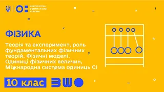 10 клас. Фізика. Теорія та експеримент, роль фундаментальних фізичних теорій. Фізичні моделі