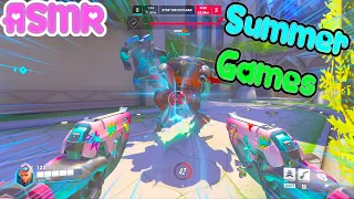 ASMR Gaming 🍀 Overwatch 2 Summer Games Mystery Heroes Relaxing Mouth + Controller Sounds 💤