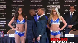 Conor McGregor vs. Floyd Mayweather Face Off at Final Pre fight Presser