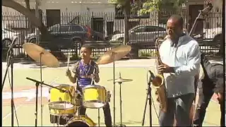 11 year old drummer wows audiences   New York News (Kojo Odu)