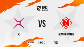 X3 vs Nemiga Gaming, Winline D2CL Season 8, bo3, game 1 [Adekvat & Mortalles]