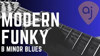 Modern Funky Minor Blues Jam in B Minor | Guitar Play Along Backing Track (94 BPM)