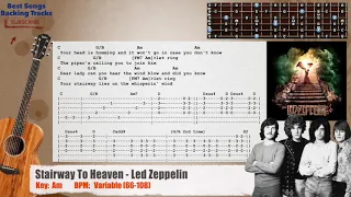 🎸 Stairway To Heaven - Led Zeppelin Main Guitar Backing Track with chords and lyrics