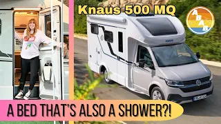 The BED turns into a SHOWER?! | Knaus Tourer Van 500 MQ FULL VAN TOUR!